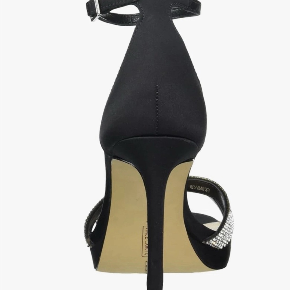 Vince Camuto Black Sandal with Silver Crystal Straps - Picture 3 of 8